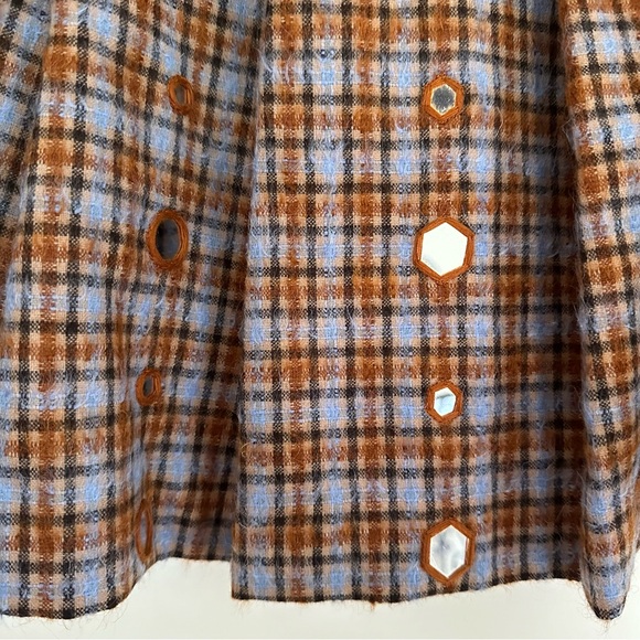 WALES BONNER
Sitar Plaid Mirror-Embellished Pleated Skirt - Picture 9 of 10